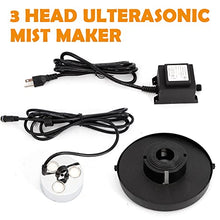 Load image into Gallery viewer, BSTOOL Pro 3-Head Ultrasonic Mist Maker Fog Machine Humidifier Hydroponics 900ml/H 60W for Industrial Scenic Agriculture Greenhouse Hydroponics Garden/Lawn/Pond