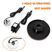 Load image into Gallery viewer, BSTOOL Pro 3-Head Ultrasonic Mist Maker Fog Machine Humidifier Hydroponics 900ml/H 60W for Industrial Scenic Agriculture Greenhouse Hydroponics Garden/Lawn/Pond