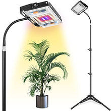 Load image into Gallery viewer, Grow Light with Stand, LBW Full Spectrum 150W LED Floor Plant Light for Indoor Plants, Grow Lamp with On/Off Switch, Adjustable Tripod Stand 15-48 inches