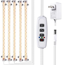 Load image into Gallery viewer, Five Strips Growing lamp, Full Spectrum Grow Light Strips for Indoor Plants with Auto ON/Off Timer, 10 Dimmable Levels & 3 Switch Modes, Led Grow Light for Hydroponics Succulent (Five Strips)
