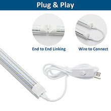 Load image into Gallery viewer, 4FT LED Shop Lights, JESLED 4 Foot LED Lights Fixture, 45W, 5400 Lumen, Daylight 5000K, Triple Row D-Shape LED, Linkable Design, High Output LED Tube Lights for Garage,Workshop,Basement (10-Pack)