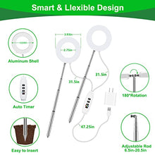 Load image into Gallery viewer, 2Heads Plant Grow Light, Full Spectrum LED Plant Light for Indoor Plants, 3 Colors Halo Grow Lights, Height Adjustable Small Grow Lamp with Auto On/Off Timer, 10 Dimming Levels Potted Plant Lights