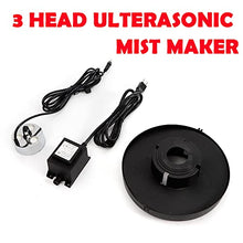 Load image into Gallery viewer, BSTOOL Pro 3-Head Ultrasonic Mist Maker Fog Machine Humidifier Hydroponics 900ml/H 60W for Industrial Scenic Agriculture Greenhouse Hydroponics Garden/Lawn/Pond