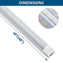 Load image into Gallery viewer, 4FT LED Shop Lights, JESLED 4 Foot LED Lights Fixture, 45W, 5400 Lumen, Daylight 5000K, Triple Row D-Shape LED, Linkable Design, High Output LED Tube Lights for Garage,Workshop,Basement (10-Pack)