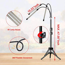 Load image into Gallery viewer, Grow Light Abonnylv 60W Led Tri Head Floor Plant Lights for Indoor Plants with Stand Full Spectrum Lamps Sunlike for Gardening Houseplants,Tripod Standing Adjustable 15-48 in & 3 Modes