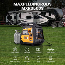 Load image into Gallery viewer, maXpeedingrods 3500W Dual Fuel Portable Inverter Generator,Electric Start,Gas & Propane Powered,RV Ready,CO Sensor,EPA Compliant,for Travel Trailers Camping Outdoor Jobsits,Wheel&handle Kit,55lbs