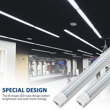 Load image into Gallery viewer, 4FT LED Shop Lights, JESLED 4 Foot LED Lights Fixture, 45W, 5400 Lumen, Daylight 5000K, Triple Row D-Shape LED, Linkable Design, High Output LED Tube Lights for Garage,Workshop,Basement (10-Pack)
