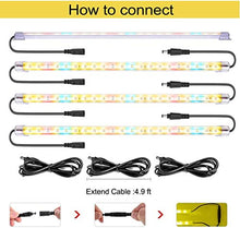 Load image into Gallery viewer, LED Plant Grow Lights Strips for Indoor Plants Full Spectrum with Auto ON &amp; Off Timer, T5 Sunlike Grow Lights Bar Growing Lamps for Greenhouse Shelves Hydroponics Succulent, 4 Dimmable Levels
