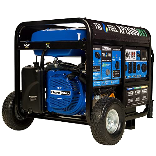 DuroMax XP13000HXT 13,000-Watt 500cc Tri Fuel Gas Propane Natural Gas Portable Generator with CO Alert