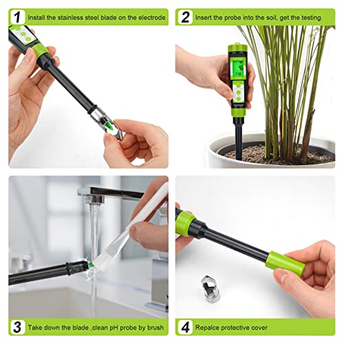 Digital Soil PH Moisture Tester,Plant Moisture PH Meter For Soil And W - LLP - View #12