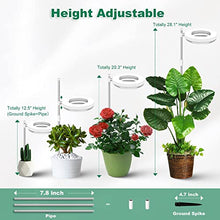 Load image into Gallery viewer, eWonLife Grow Lights for Indoor Plants Full Spectrum, Led Grow Lights Lamp, Height Adjustable Grow Light Strip, Automatic Timer, Ring-Shaped, 3 Spectrum Modes with White, Blue, Red, for Small Plants
