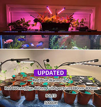 Load image into Gallery viewer, LEOTER Grow Light for Indoor Plants - Upgraded Version 80 LED Lamps with Full Spectrum &amp; Red Blue Spectrum, 3/9/12H Timer, 10 Dimmable Level, Adjustable Gooseneck,3 Switch Modes
