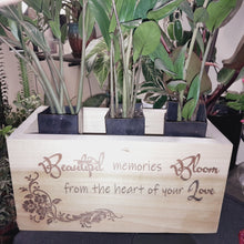 Load image into Gallery viewer, BEAUTIFUL MEMORIES - Engraved Wooden Planter - FREE SHIPPING
