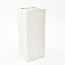 Load image into Gallery viewer, 12 inch tall White Square Vase
